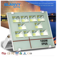 Projecteur LED mural extérieur en aluminium moulé sous pression, étanche IP65, certifié CE, lumière du jour 6000K, 50W 100W 150W 200W, couvercle blanc