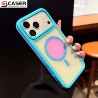 Funda Protectora para Teléfono 2 en 1 con Diseño Simple y Colorido, Ventana de Visión Amplia, Resistente a Impactos, para iPhone 16-18