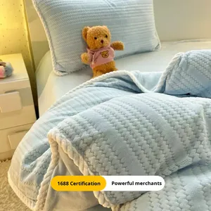 Juego <span class=keywords><strong>de</strong></span> Cuatro Piezas <span class=keywords><strong>de</strong></span> Ropa <span class=keywords><strong>de</strong></span> Cama para Niños, Invierno 2025, con Revestimiento <span class=keywords><strong>de</strong></span> PE, Transpirable, Jacquard, Funda <span class=keywords><strong>de</strong></span> Edredón <span class=keywords><strong>de</strong></span> Terciopelo <span class=keywords><strong>de</strong></span> Leche, Sábanas <span class=keywords><strong>de</strong></span> Coral, Textil para el Hogar - Product Image 1