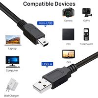 Cable SYONG Mini USB 2,0, Tipo a Macho a Mini B Cable de Carga de Datos USB Compatible con Cámara USB Mic Garmin Lector de Tarjetas