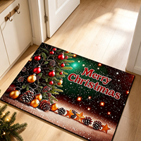 Maßgefertigte Weihnachtsmann-Bedruckte Polyester-Fußmatte Rutschfest Absorbierend Festliche Dekoration für Eingang Weihnachtsgeschenk Bodenmatte