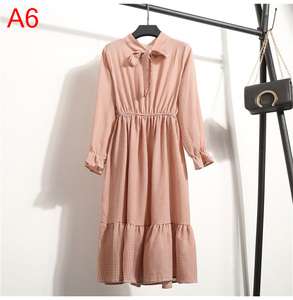 <span class=keywords><strong>Abito</strong></span> Casual da donna <span class=keywords><strong>abito</strong></span> longuette con fiocco a maniche lunghe in Chiffon stampato floreale Vintage stile donna L0042-1 - Product Image 5