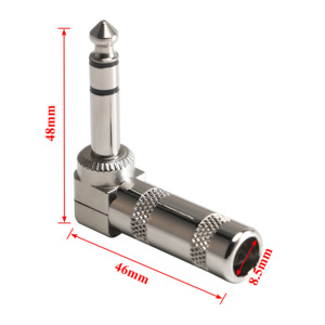 Metallo in lega di zinco nichel bilanciato tipo TRS 1/4 pollici 6.3mm connettore <span class=keywords><strong>Jack</strong></span> Audio per <span class=keywords><strong>cavo</strong></span> microfono - Product Image 3