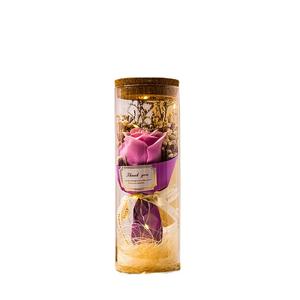 Cadeau d'anniversaire à la mode bouteille en verre fleur conservée avec LED pour la fête des mères saint-valentin cadeau éclairage dôme en verre - Product Image 2