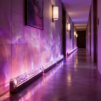 Lampe LED 3D intelligente pour laveuse murale DMX RGBW, barre de lampe à projection de flamme, contrôle de l'eau, éclairage de décoration de fond de salon