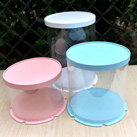 XJH 16 "boîtes en papier rondes transparentes pour gâteau boîte à gâteau rose ronde prix de gros boîtes en carton rondes pour gâteau