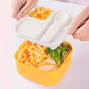 Cartoon Pattern Children Lunch <b>Box</b> Plastic Airtight Bento With Spoon And Sauce Container For Elementary Students - Product Image 3