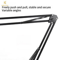 Support de microphone cantilever pliable en métal ABS KIRSTEN MSM01 anti-vibration, réglable en hauteur, capacité de charge 800g, pince de 4,5 cm