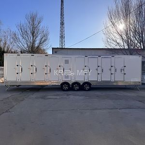 Toilettes extérieures mobiles de forme carrée, personnalisables, conformes ADA, toilettes portables pour handicapés, remorque de salle de bain de luxe - Product Image 1