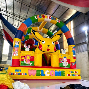 Château gonflable Pikachu de Thuy Linh, origine Vietnam, pour parcs d'attractions, taille personnalisable, installation facile, composition PVC, garantie 12 mois - Product Image 1