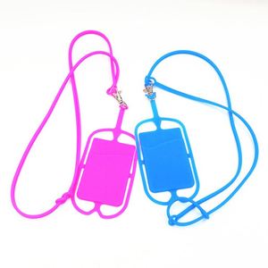 Support universel en silicone réglable pour téléphone, étui avec cordon de cou, sangle pour téléphone portable, collier, support de carte pour téléphone portable - Product Image 3
