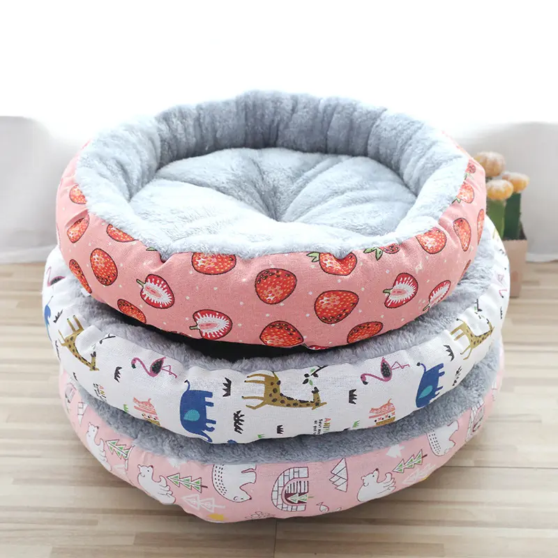 Hot Selling Sleeping Soft Fabric High-Loft Cat Cushion Pillow Plush Dog Beds Luxury Pet Bed