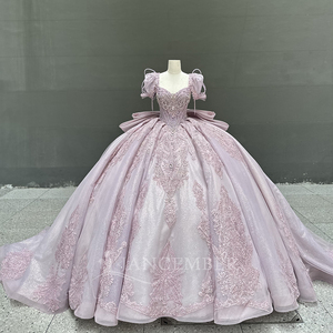 Vestidos de Quinceañera, Vestido de Princesa para Fiesta de Graduación, Apliques Bordados, Cintura Natural, Color Caramelo, Dulce 15 16, Elegante Vestido de Baile Lsmc56 - Product Image 2