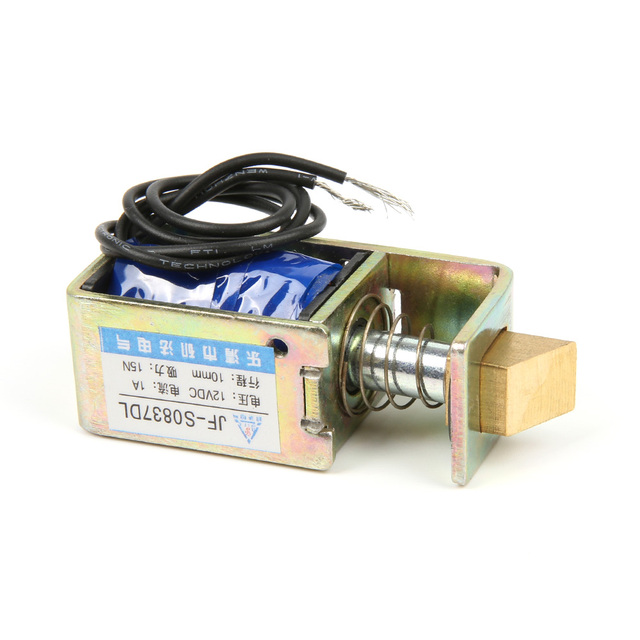 12V Solenoid Electromagnet JF-S0837DL 1A 10mm For Electric Door Lock