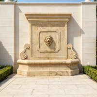 Fontaine murale extérieure moderne en marbre, pierre calcaire et granit Samistone, résistante à l'eau, durable et facile à installer