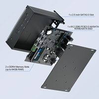 Mini PC industriel sans ventilateur Intel Core I5-10210U DDR4 64 Go Max SSD Emplacement SIM 2*LAN 6xCOM GPIO 8xUSB HD DP Type-C Win10/11 Linux