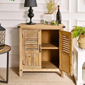 Aparador de Madera Maciza INNOVA, Estilo Rústico de Granja, Puerta de Persiana, para Cocina, Comedor, Sala de Estar, Entrada de Hotel, Almacenamiento - Product Image 4