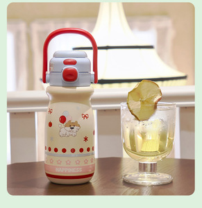 Thermos portable pour enfants de 520 ml, intérieur SUS316L, extérieur en acier inoxydable, couvercle en PP, bec en silicone, bouteille d'eau portable pour bébé - Product Image 3