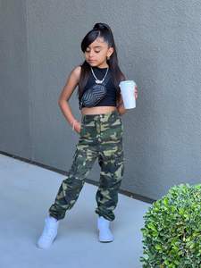 Conjunto de <span class=keywords><strong>Ropa</strong></span> para Niñas Verano 2026, Chaleco Moderno + Overol de Camuflaje Estilo Hip-Hop, Dos Piezas - Product Image 1