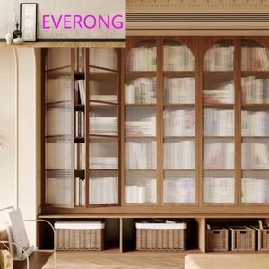Librería de Madera de Nogal Negro para Sala de Estar, Integrada en Toda la Pared, con Asiento y Sofá Detrás de la Librería, con Puerta - Product Image 1