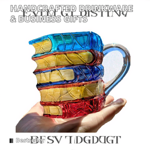 Vente en gros <span class=keywords><strong>de</strong></span> livres pliés peints à la main, tasses et tasses à café, verres en verre pour les amoureux des livres, lecteurs, bibliothécaires et écrivains - Product Image 4