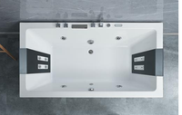 Baignoire de massage autoportante moderne et portable en acrylique pour intérieur avec drain intégré (Hydromassage à air) Écologique Garantie 5 ans 2-3 personnes