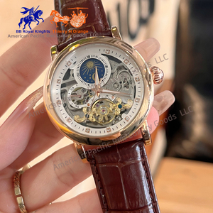 Montre mécanique automatique de luxe Longnes de haute qualité pour hommes, fabriquée en Chine, avec design phase de lune glacée et bracelet en cuir étanche - Product Image 2