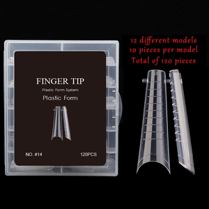 Formes à ongles réutilisables en plastique pour extension de gel, type cercueil long, double forme, pour construction rapide d'ongles en acrylique, pour manucure en salon - Product Image 3