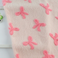 Fournisseur d'usine Tissu 100% Polyester Respirant Tricoté Jacquard Nœud Papillon Velours Bicolore Simple Face Personnalisé