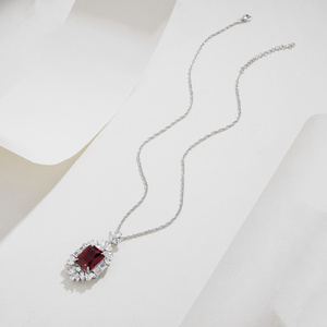 925 Silver Cultivated <b>Ruby</b> <b>Necklace</b> Shines at Fashion Parties, Festivals, Birthdays, and Makes a Great Gift for Girls L - Product Image 5