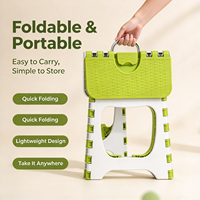 Tabouret pliant portable en plastique PP avec poignée, idéal pour la maison, les voyages, le camping, les enfants, petit, antidérapant, léger – Offre spéciale