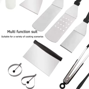 Multifunction Stainless Steel BBQ Tools Set Spatulas Tong Scrapper <b>Brush</b> Squeeze <b>Bottle</b> Accessories Kit for Outdoor Cooking - Product Image 6