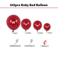 Kit de guirlande de ballons rouge bordeaux en latex pour décoration de fête de mariage ou de baby shower