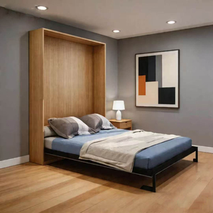 <span class=keywords><strong>Lit</strong></span> <span class=keywords><strong>mural</strong></span> Murphy vertical escamotable intelligent et peu encombrant avec armoire intégrée en panneaux de particules ou contreplaqué - Product Image 3