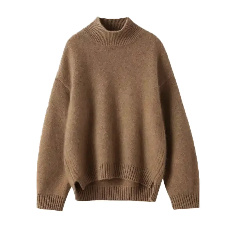 高品質カスタム無地プルオーバータートルネックCachemire 100% ピュアカシミヤセーター女性用ニットセーター