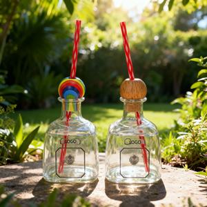 375ml Reusable Cocktail Drinking <b>Cup</b> Custom Plastic <b>patron</b> Tequila <b>Bottle</b> with Cork Lid - Product Image 6