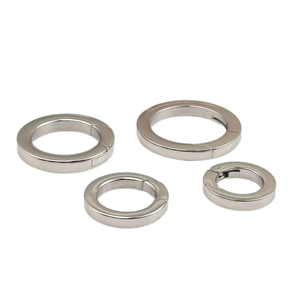 DF23 316 Stainless Steel 28.5*28.5*3.4mm Flat Wire Open <b>Ring</b> Solid Keychain Spring <b>Ring</b> Polished Wholesale - Product Image 5