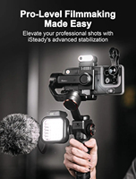 Stabilisateur Hohem M6 Kit Cardan pour Smartphone, Cardan de Téléphone 3 Axes avec Capteur de Suivi IA Magnétique