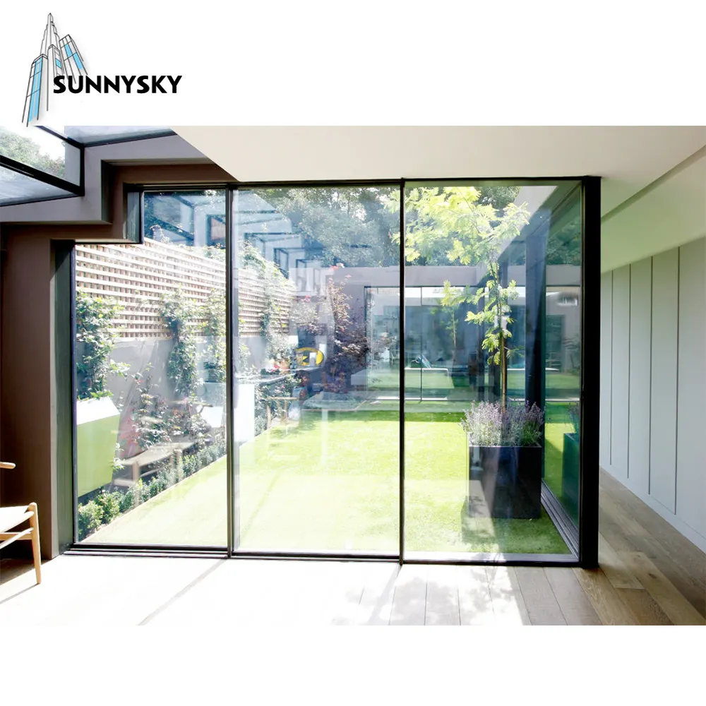 Sunnysky Australian Standard Transparent Panoramic View Three Panel Sliding Door
