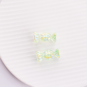 Bonbons d'amour translucides mignons perles en vrac bricolage trou Vertical acrylique droit téléphone portable chaîne sac perlé en plastique Lucite perles - Product Image 3