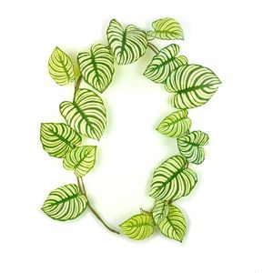 Verde appesa foglia artificiale di Monstera viti di plastica foglie di giungla verde per piante Decorative - Product Image 6