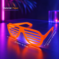 Lot de 10 lunettes en papier néon, cœurs et étoiles fluorescentes, accessoires photo pour fêtes lumineuses et anniversaires