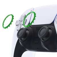 EXtremeRate Anneaux d'accentuation personnalisés verts de remplacement pour manette PS5 BDM-010/020/030/040/050