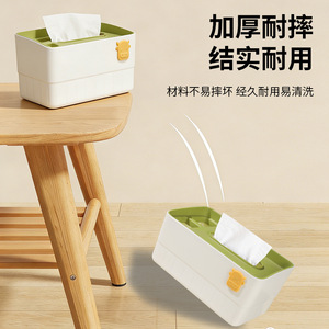 Caja de pañuelos multifuncional con compartimento de almacenamiento para el hogar, sala de estar, mesa de centro, dormitorio, uso en escritorio - Product Image 3