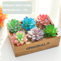 Tanaman Sukulen Plastik Buatan Tian Shuang Lotus Head Kreatif DIY Teknik Flocking Ramah Lingkungan