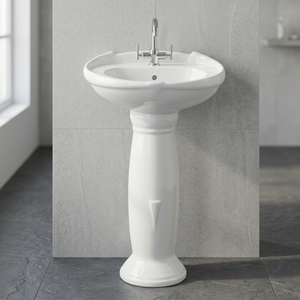 Vasque sur pied en céramique blanche en forme de dauphin Vistaar, design moderne pour hôpital, maison, salle de bain, articles sanitaires - Product Image 6