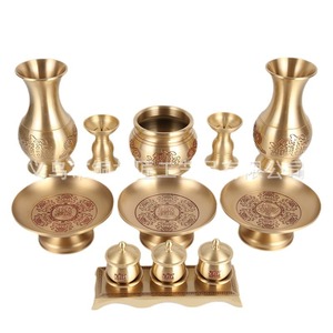 Juego Completo de Artículos Budistas, Artículos para Ofrendas, Lámpara para Buda, Vasos para Agua, Platos para Frutas, Quemadores de Incienso y Jarrones - Product Image 5