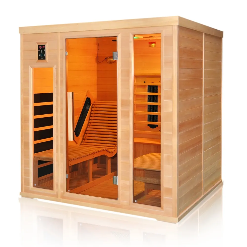 Prefabricated-Sauna-Rooms Luxhy 1-6 Person Big/Mini Wooden Indoor Sweat Steam Sauna Room Customized