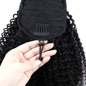 Cheveux vierges indiens naturels <span class=keywords><strong>queue</strong></span> <span class=keywords><strong>de</strong></span> <span class=keywords><strong>cheval</strong></span> afro crépus bouclés en cheveux humains, véritables extensions <span class=keywords><strong>de</strong></span> cheveux crépus bouclés en <span class=keywords><strong>queue</strong></span> <span class=keywords><strong>de</strong></span> <span class=keywords><strong>cheval</strong></span> avec cordon <span class=keywords><strong>de</strong></span> serrage - Product Image 3