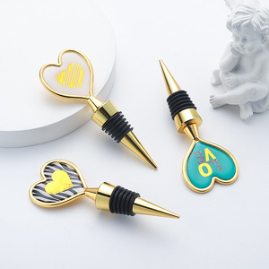 Heart Shaped Wine Stoppers Zinc Alloy <b>Sealing</b> Bottle Stopper Valentine's Day Wedding Favors Gift Set - Product Image 3